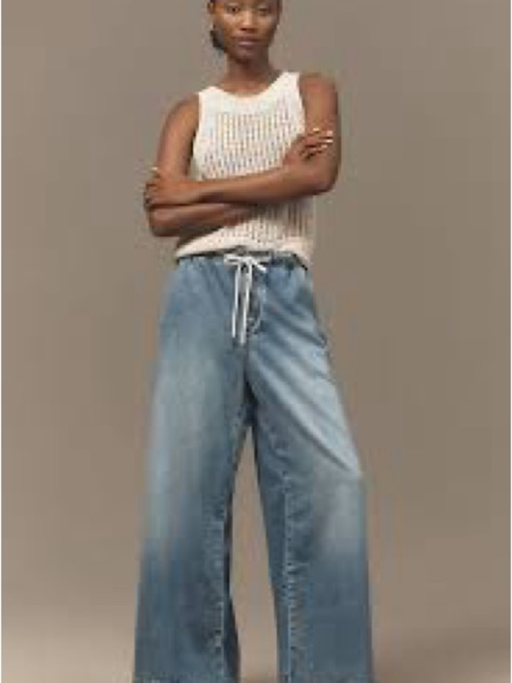 Anthropologie Pilcro Pull On Drawstring wide Leg Jeans Small